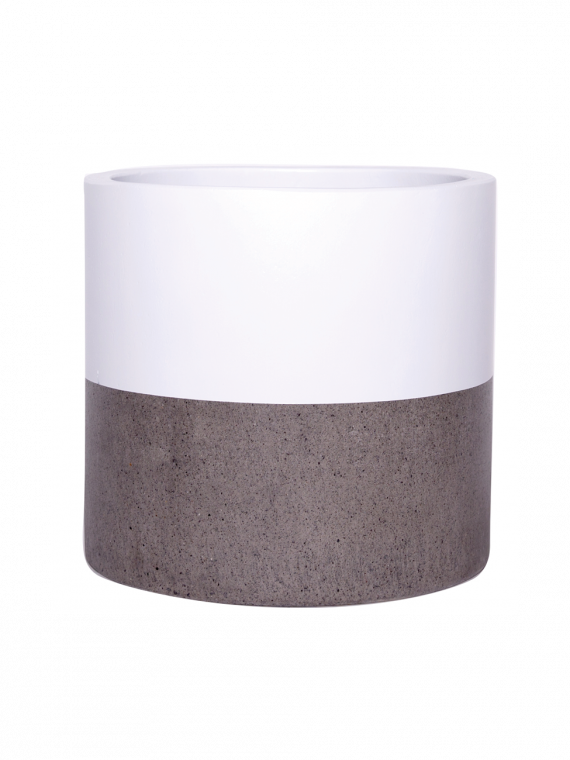 Sticks and Stones Outdoor - Cylinder Concrete Pot with Top Dip