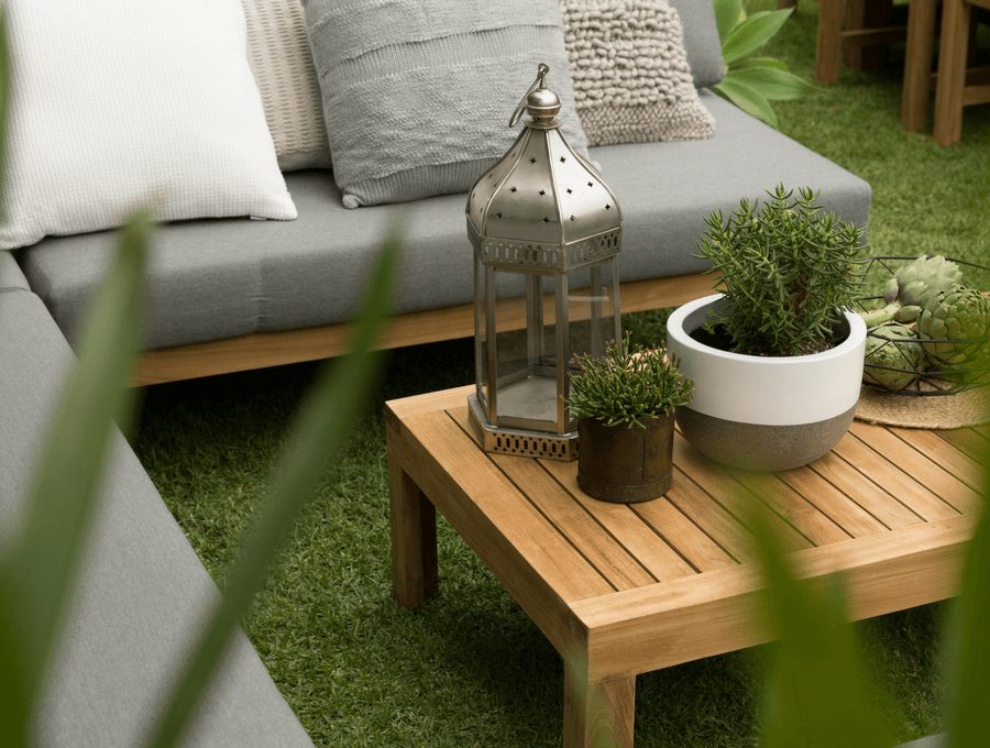 Sticks and Stones Neutral Outdoor Setting Design 