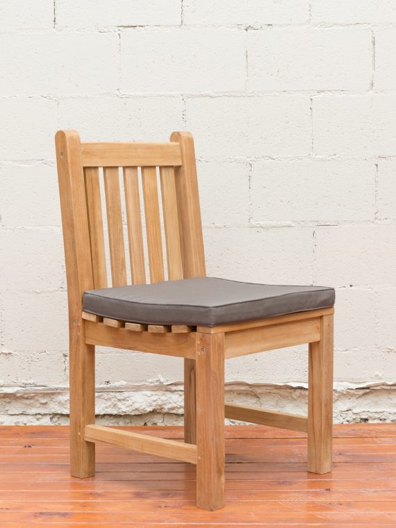 Sticks and Stones Outdoor - Plantation Teak Dining (Armless) Chair with Sunproof Cushion Charcoal
