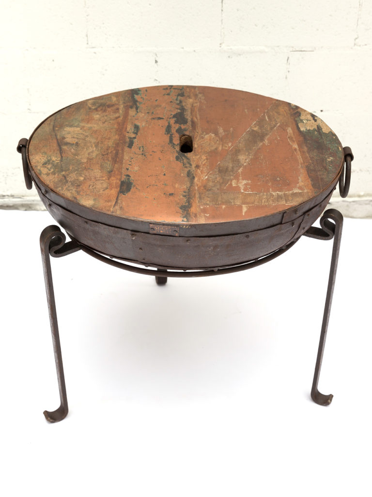 Wooden Top For Recycled Kadai Fire Pit Sticks and Stones Outdoor