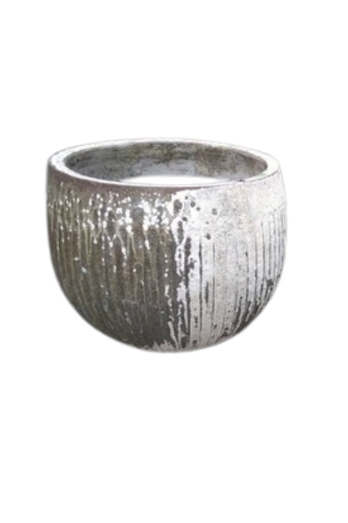 Limestone Fluted Ball Pot