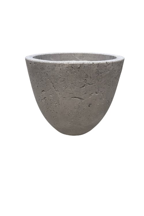 Smokey Grey Cement Egg Pot